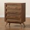 Baxton Studio Barrett Mid-Century Walnut Brown Finished Wood and Synthetic Rattan 4-Drawer Chest 192-11299-ZORO - alternate 3
